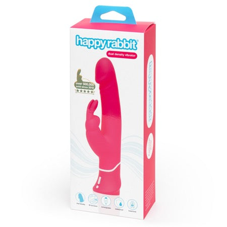 Happy Rabbit Dual Density Rechargeable Silicone Rabbit Vibrator Pink-0