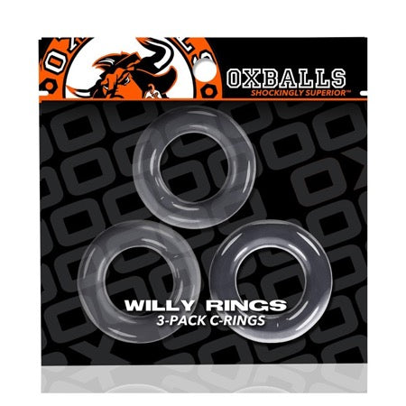 Oxballs Willy Rings 3-Pack Cockrings O/S Clear-0
