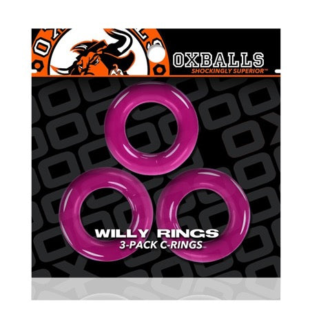 Oxballs Willy Rings 3-Pack Cockrings O/S Hot Pink-0