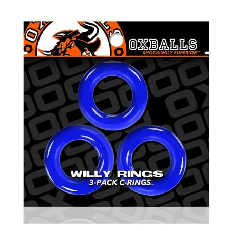 Oxballs Willy Rings 3-Pack Cockrings O/S Police Blue-0