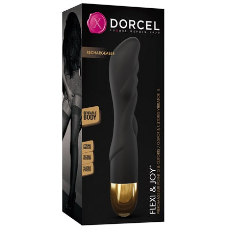 Dorcel Flexi & Joy Bendable Silicone G-Spot and Clitoris Vibrator Black/Gold-0