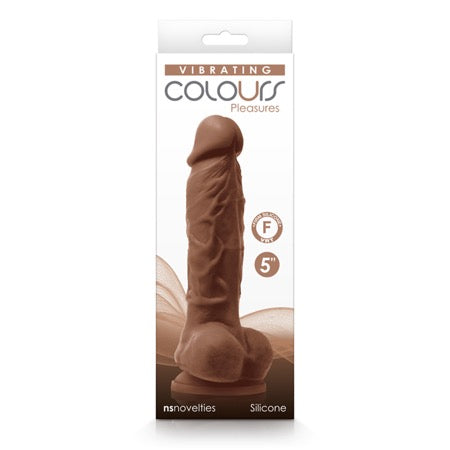 Colours Pleasures 5 in. Vibrating Dildo Brown-0