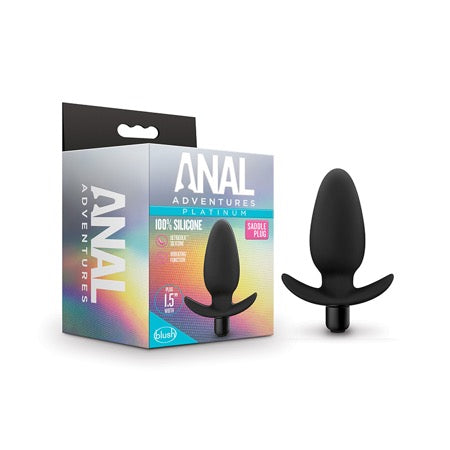 Anal Adventures Platinum Silicone Vibrating Saddle Plug Black-0