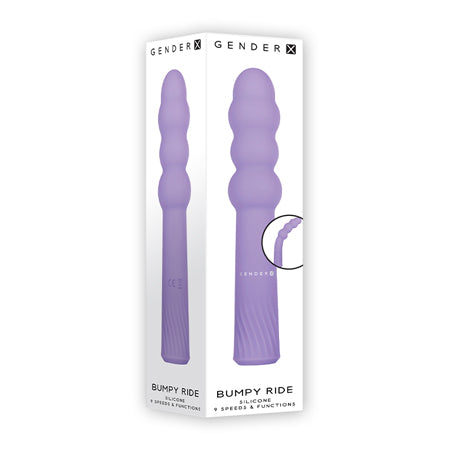 Gender X Bumpy Ride Rechargeable Flexible Silicone Beaded Vibrator Purple-0