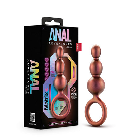 Anal Adventures Matrix Silicone Beaded Loop Plug Copper-0