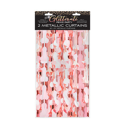 Glitterati Penis Party Metallic Foil Curtains 2-Pack-0