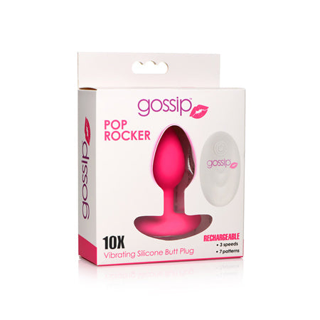 Curve Toys Gossip Pop Rocker Rechargeable Remote-Controlled Silicone Vibrating Anal Plug Magenta-0