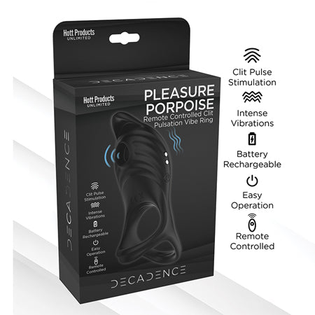 Decadence Pleasure Porpoise Cock Ring/Clit Stimulator With Remote Control-0