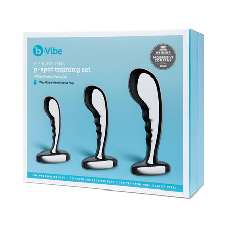 b-Vibe Stainless Steel P-Spot Plug Training Set-0