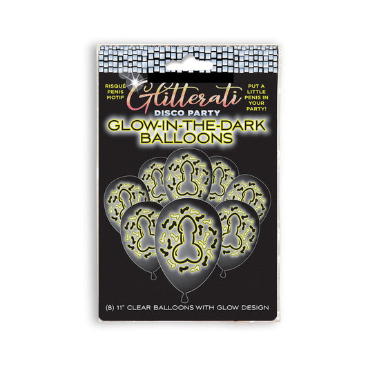 Glitterati Disco Party Glow in the Dark Balloons 8-Pack-0