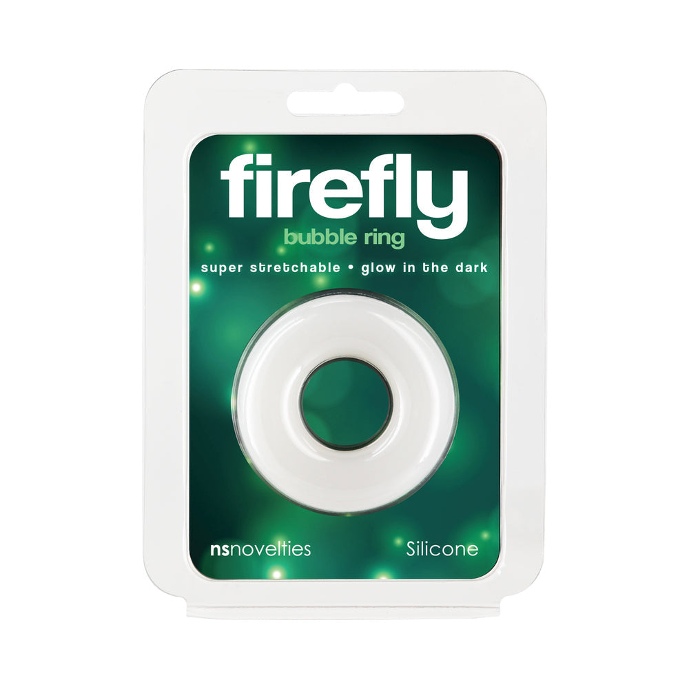 Firefly Bubble Ring Medium Glow-in-the-Dark Cock Ring White-0