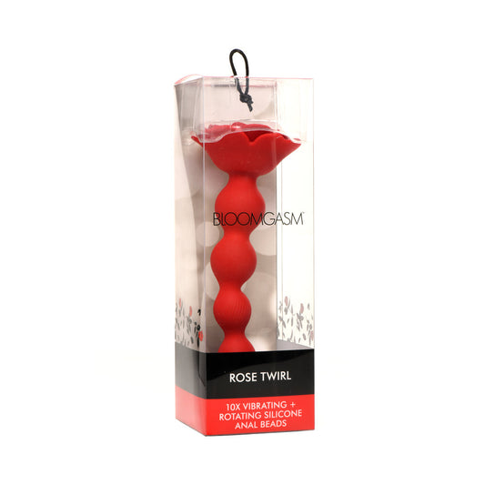 Bloomgasm Rose Twirl 10X Vibrating & Rotating Silicone Anal Beads-0