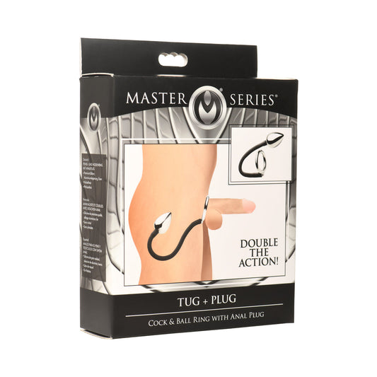 Master Series Tug + Plug Cock & Ball Ring with Anal Plug-0