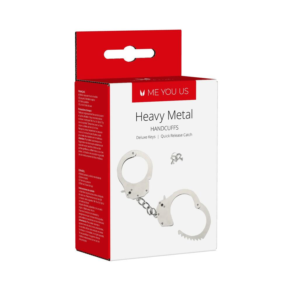 Me You Us Heavy Metal Handcuffs Silver-0