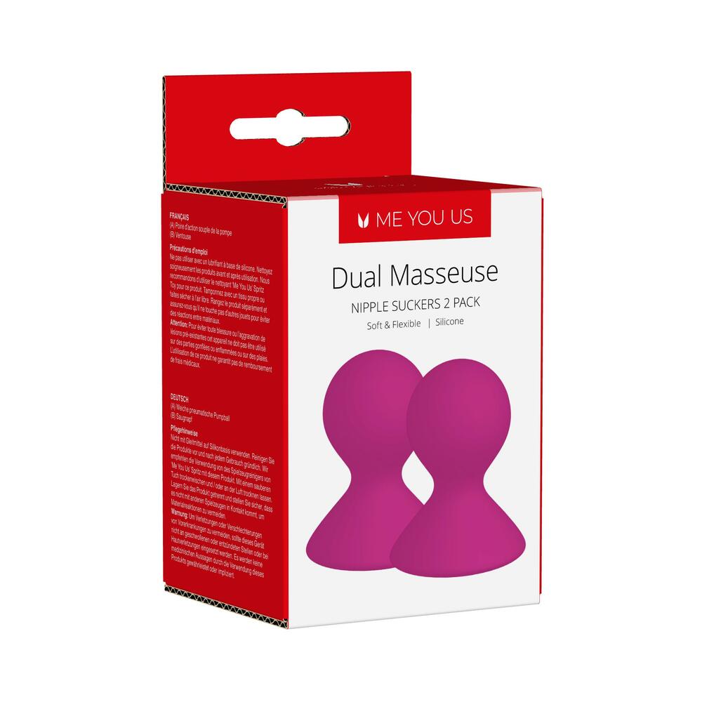 Me You Us Dual Masseuse Silicone Nipple Suckers 2-Pack Purple-0
