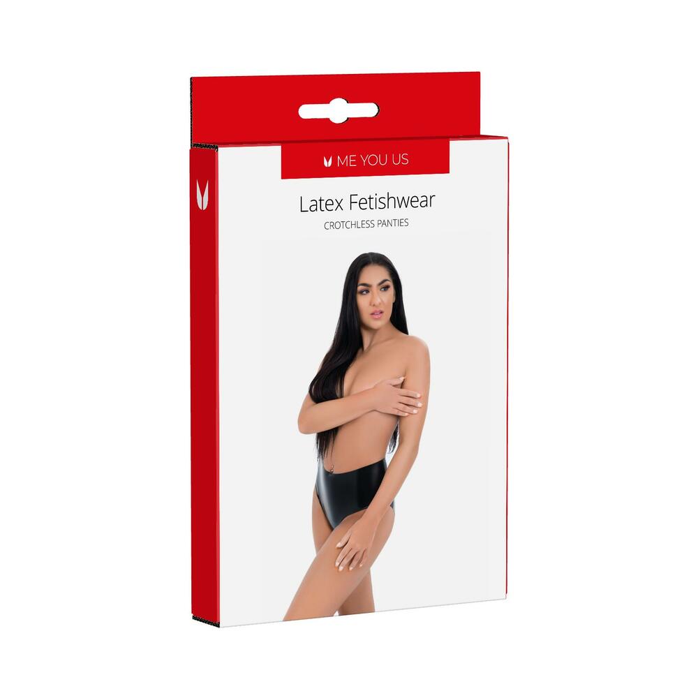 Me You Us Latex Crotchless Panties Small-0