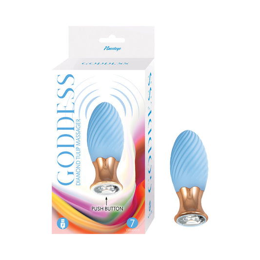 Goddess Diamond Tulip Massager Blue-0