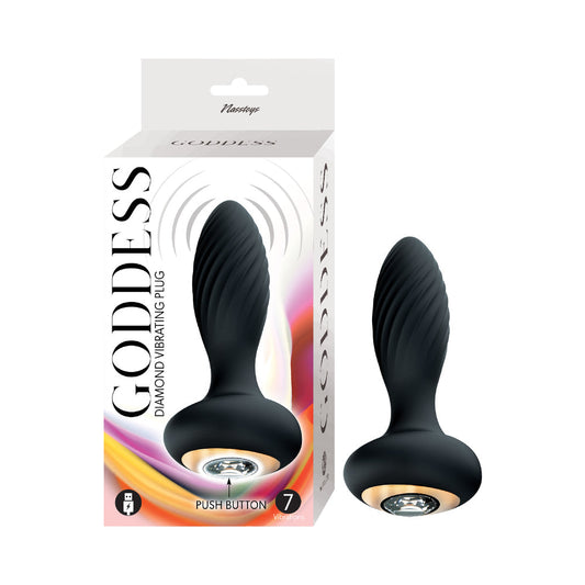 Goddess Diamond Vibrating Plug Black-0