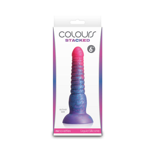 Colours Stacked 6 in. Dildo Pink/Blue-0