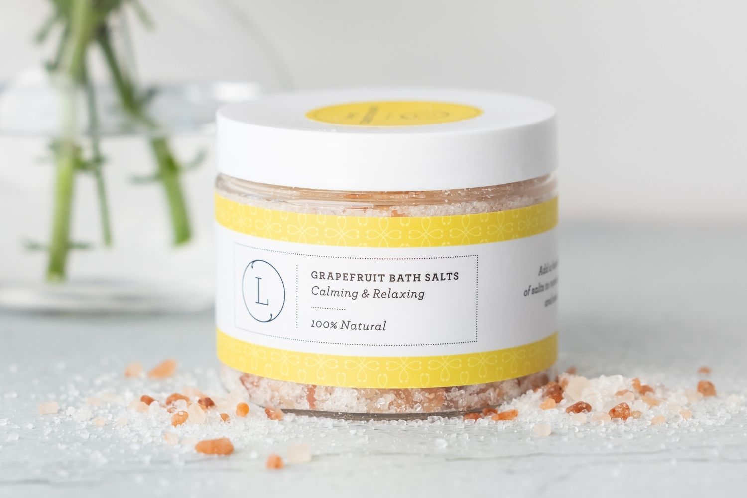 Grapefruit Natural Bath Salt Soak with Dead sea, Epsom and Himalayan salts-4