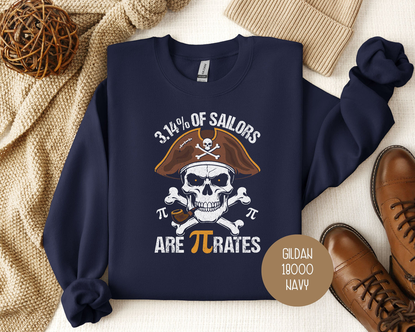 3.14% of Sailors are Pirates Pi Day Sweatshirt-1