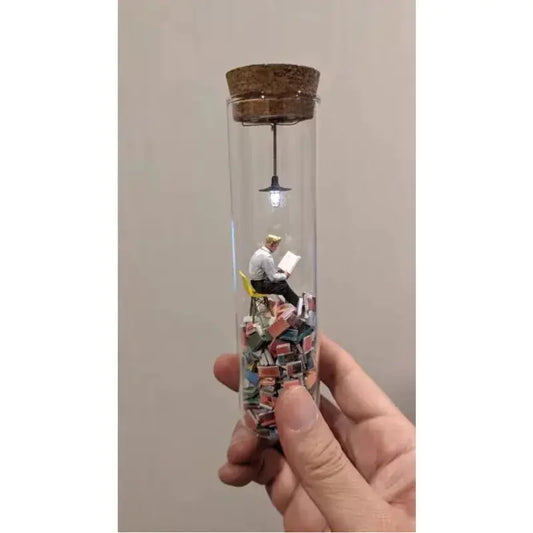 Creative Test Tube Figurine for Book Lovers' Decor