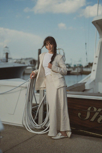 Linen Blazer-Ecru-0