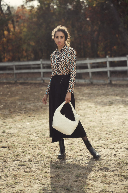 Pin Closure Wrap Skirt-Black-0