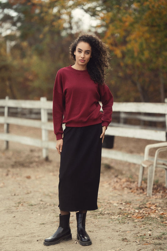 Logo Sweatshirt-Burgundy-0