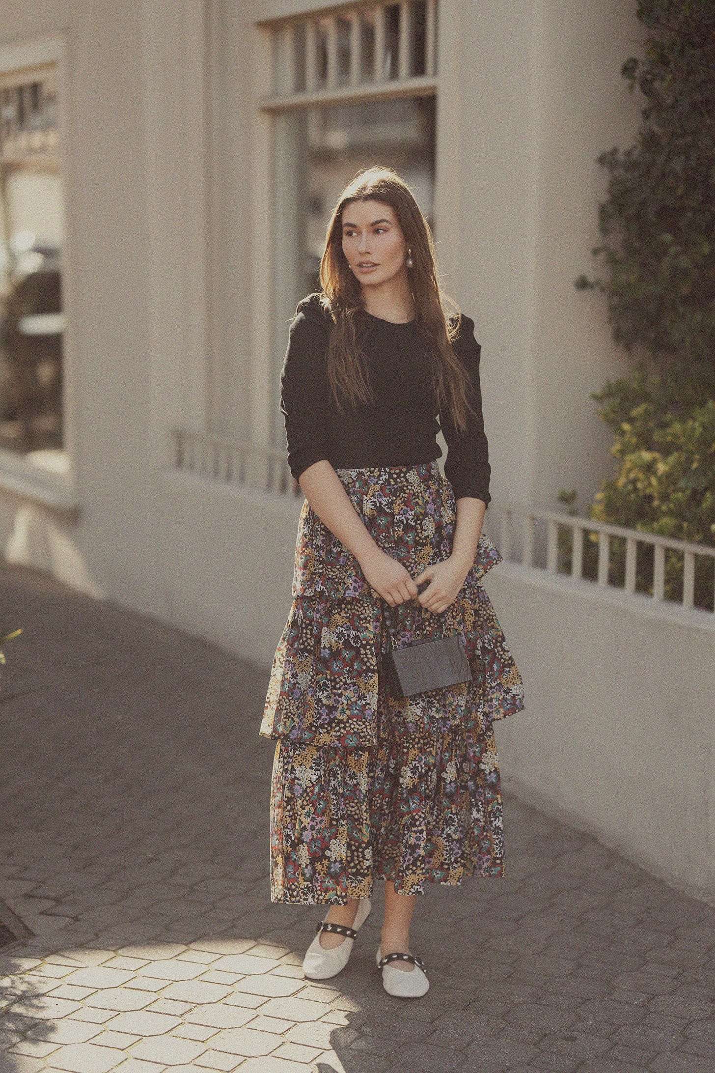 Layered Skirt-Bold Floral-0