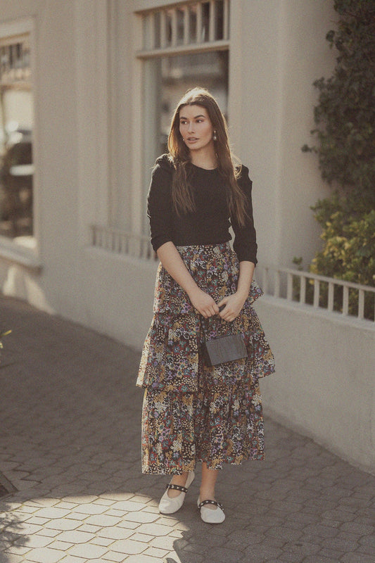 Layered Skirt-Bold Floral-0