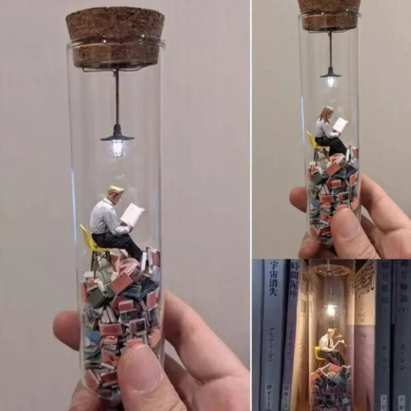 Creative Test Tube Figurine for Book Lovers' Decor
