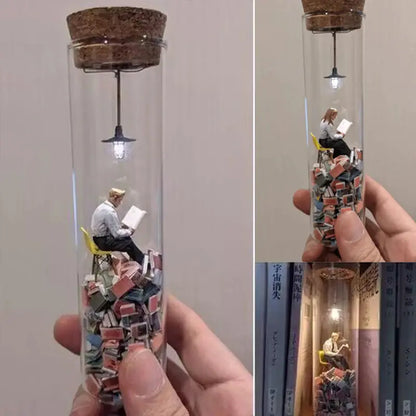 Creative Test Tube Figurine for Book Lovers' Decor