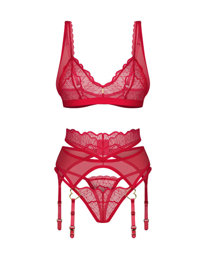 Sheer Bralette Thong Garter Belt Set Obsessive Cupide Desir-4