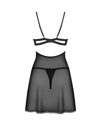 Sheer Lace Babydoll Skirt & String Panty Set Obsessive Nutris-3