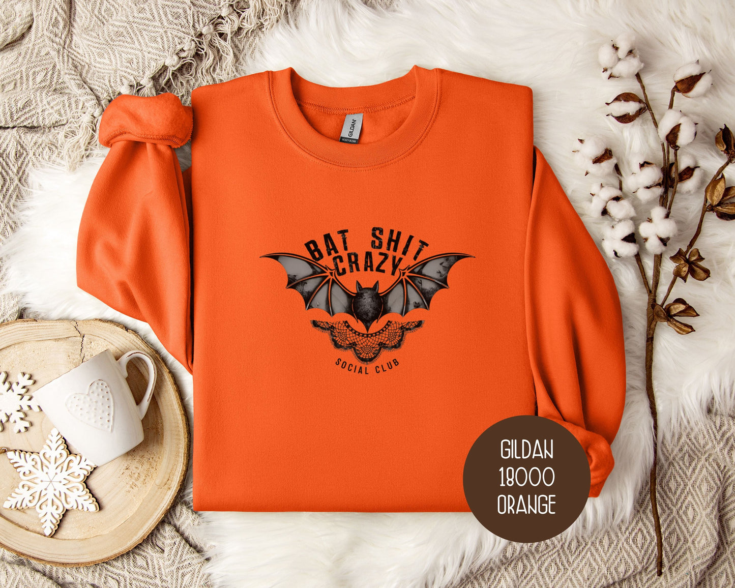 Bat Shit Crazy Social Club Retro Halloween Sweatshirt-2