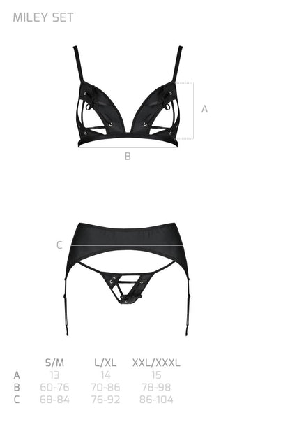 schwarzes 3tlg. Set PA596237 - 2XL/3XL-8