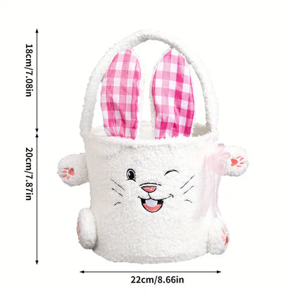 Easter Bunny Candy Bag Plush Storage Basket Decor