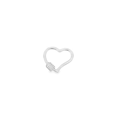 Gold Filled Heart-Shaped Carabiner Lock Screw Clasp with CZ Stones (XX14)-1