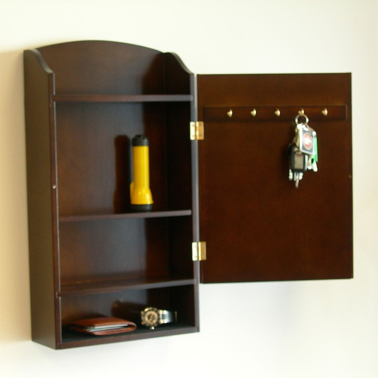 Door / Wall Mount Organizer Letter Holder Mail Sorter in Dark Walnut-1