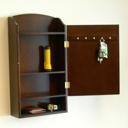 Door / Wall Mount Organizer Letter Holder Mail Sorter in Dark Walnut-1
