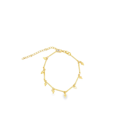 Bar Link Tiny Dangle Cross Charm Bracelet (H260A/E280/I352A)-0