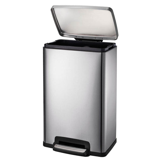 13-Gallon Kitchen Trash Can with Step Lid in Stainless Steel Finish-0