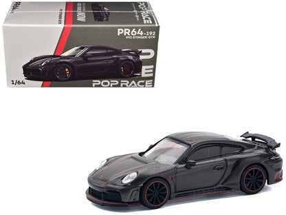 992 Stinger GTR Carbon Edition with Red Accents 1/64 Diecast Model Car by Pop Race-3