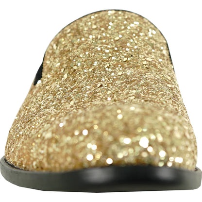 BRAVO Men Dress Shoe PROM-8 Loafer Shoe for Prom & Wedding Gold-1