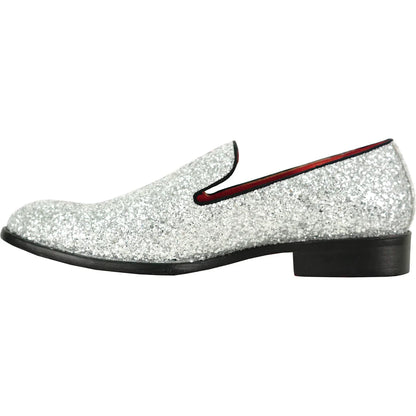 BRAVO Men Dress Shoe PROM-8 Loafer Shoe for Prom & Wedding Silver-4