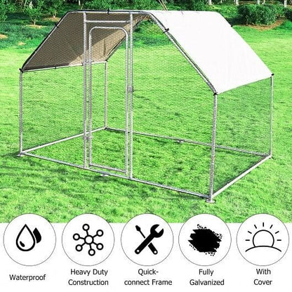 9.5 x 6.5 Ft Large Walk in Chicken Run Cage-2