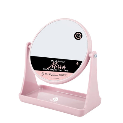 Dual Side Mirror With Organizer Tray-0