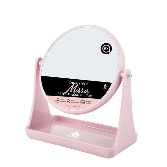 Dual Side Mirror With Organizer Tray-0