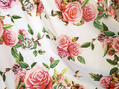 DaDa Bedding Set of 2-Pieces Romantic Roses Pink Floral Sheer Window Panel Curtains (JHW-879)-3